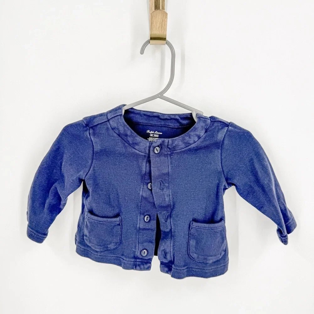 Ralph Lauren Blue Casual Jacket with Round Neckline